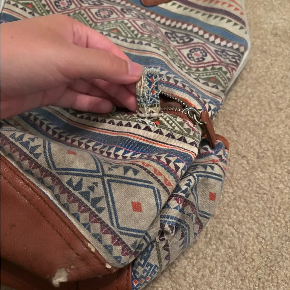 Born Brown Backpack with White Accents